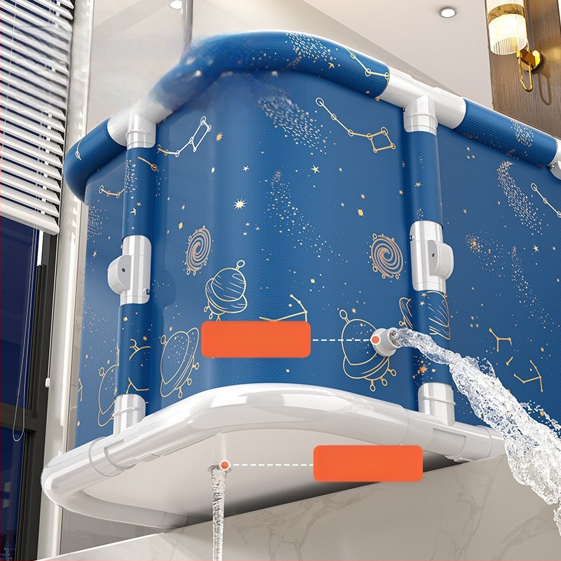 Sulankstomas vonios kibiras suaugusiems – PVC medžiaga, sulankstomas dizainas su garuojančiomis burbulėmis, tinka voniai, prekės ženklas Ooni Bear