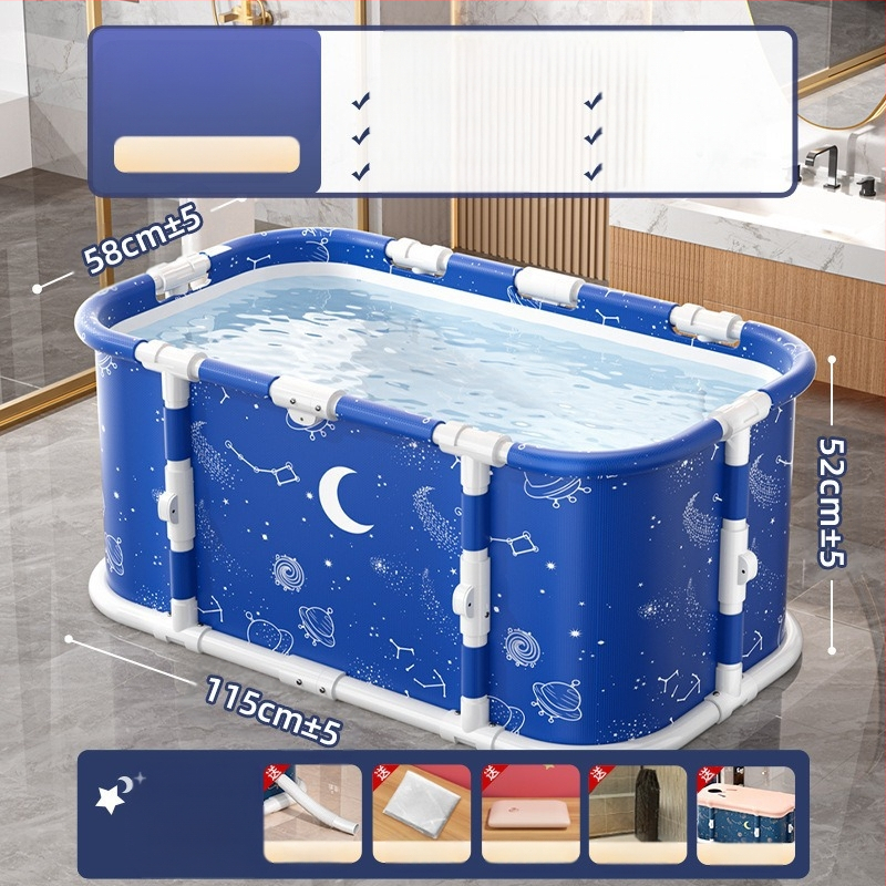 Sulankstomas vonios kibiras suaugusiems – PVC medžiaga, sulankstomas dizainas su garuojančiomis burbulėmis, tinka voniai, prekės ženklas Ooni Bear