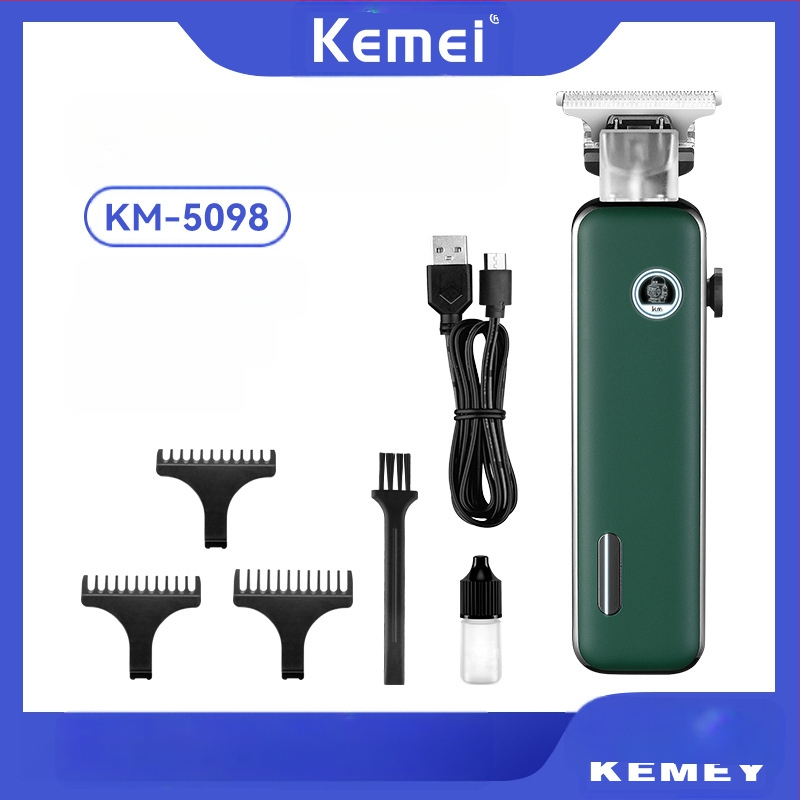 Елек tрическа машинка за подстригване KM-5098 с четков мотор, режещ блок от неръждаема стомана, вградена батерия 1000–1200 mAh, време на работа 1–3 ч, нисък шум (≤36 dB)