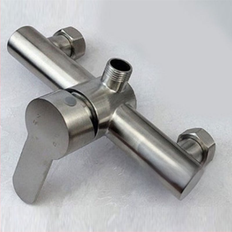 Paslėptas dušo maišytuvas iš nerūdijančio plieno, įmontuotas į sieną, keraminės vožtuvo šerdies