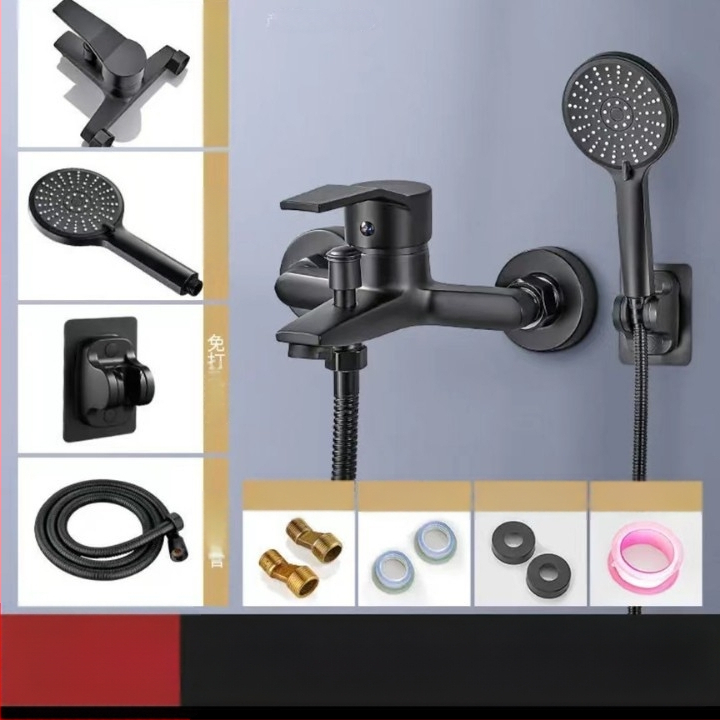 Nešiojamas rankinės dušo galvutės komplektas su aukštu slėgiu, ABS medžiaga; funkcijos: purškimas, burbuliukai, lietus; modelis 457; nominalus slėgis 1,4 MPa; darbinė temperatūra 100°C; prekinis ženklas Rosen