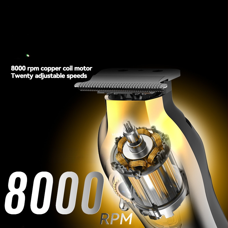 Kemei KM-1677 Plaukų kirpimo mašinka, įkraunama, be šepetėlių variklis, milteliniai lydiniai peiliukai, įmontuota 500–800 mAh baterija, veikimo laikas 1–3 val.