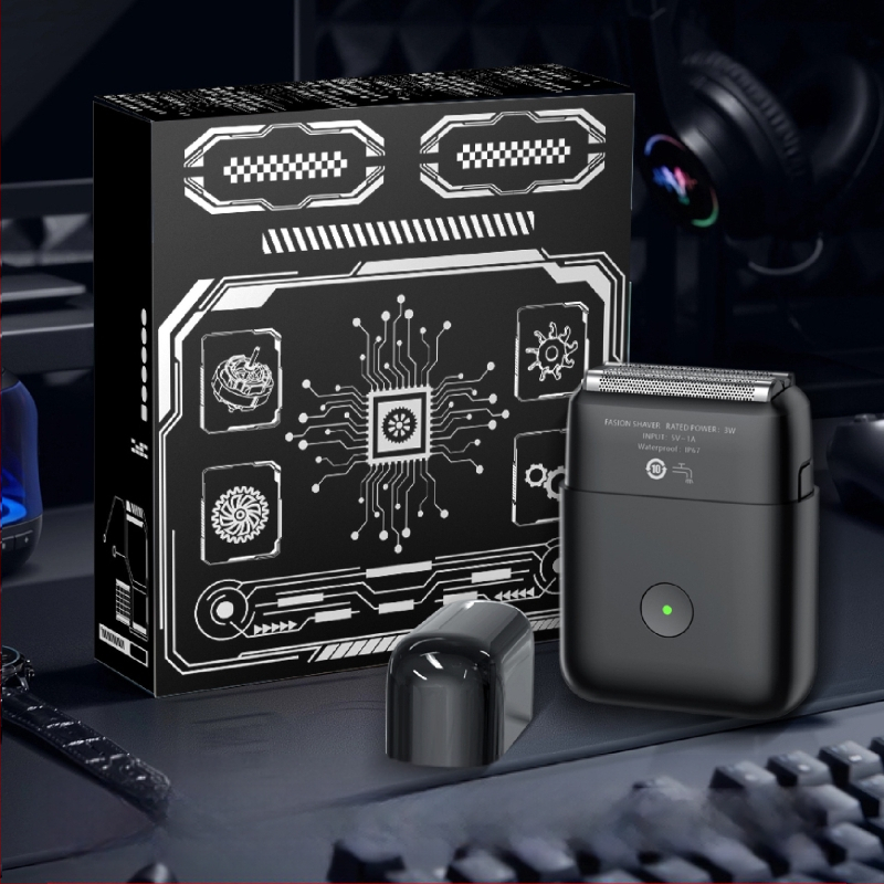 IP67 atsparus vandeniui elektrinis skustuvas, viso kūno plovimui, 3 peilių galvutės, įmontuota 800–1000 mAh baterija, įkraunamas, be šepetėlių variklis, žemas triukšmas