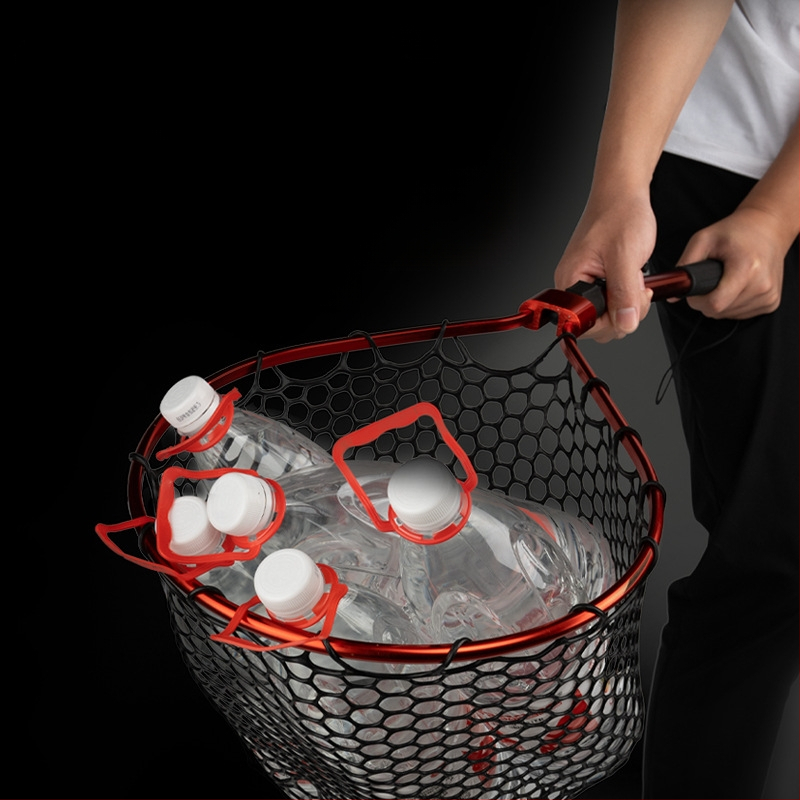 Sulankstomas silikoninės žvejybos tinklas – nešiojamas sportinei žvejybai didelėms žuvims, tinklo gylis 30–35 cm, storos akiai, nesitraukia