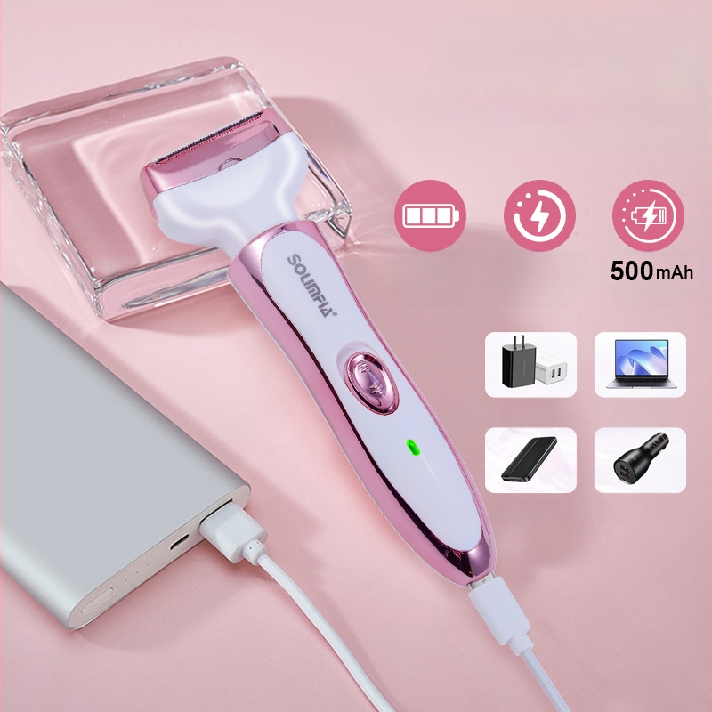 SOLIMPIA HT-581 ηλεκτρικό ξυριστήριο και αποτρίχωση με τροφοδοσία USB, σώμα από ABS, κεφαλή κοπής από ανοξείδωτο ατσάλι, για χρήση υγρή και στεγνή.