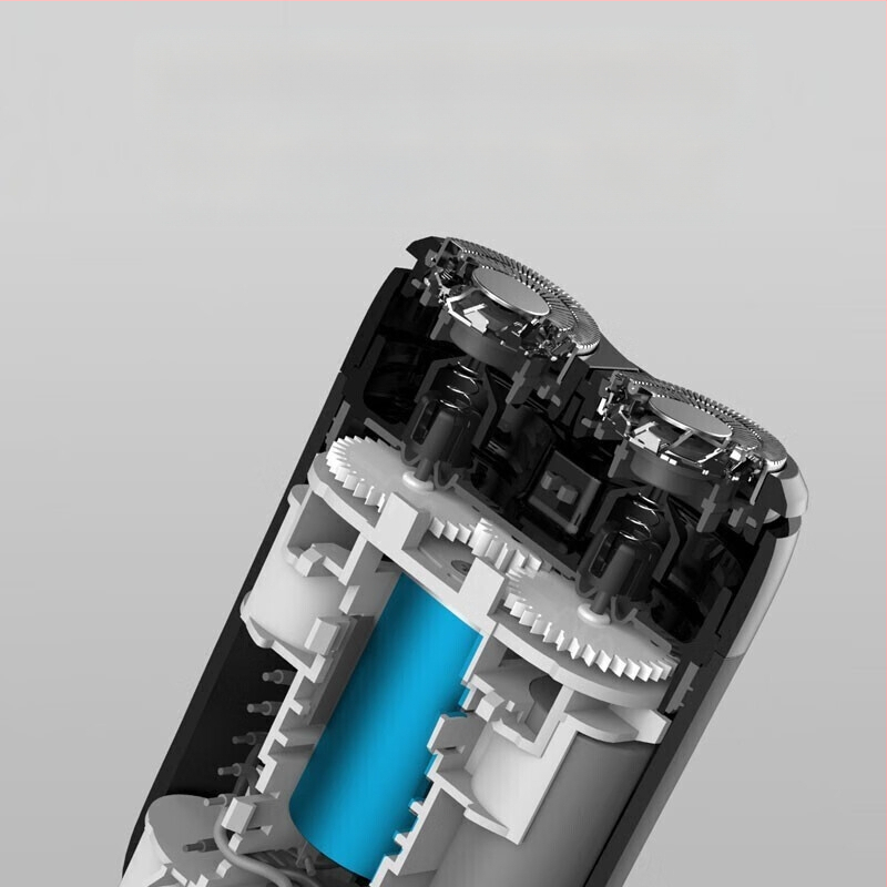 Mijia električni brijač s plutajućom glavom i rotirajućom glavom s dvije oštrice, ugrađena baterija 800–1000 mAh, bez četkica motor, 60+ minuta rada