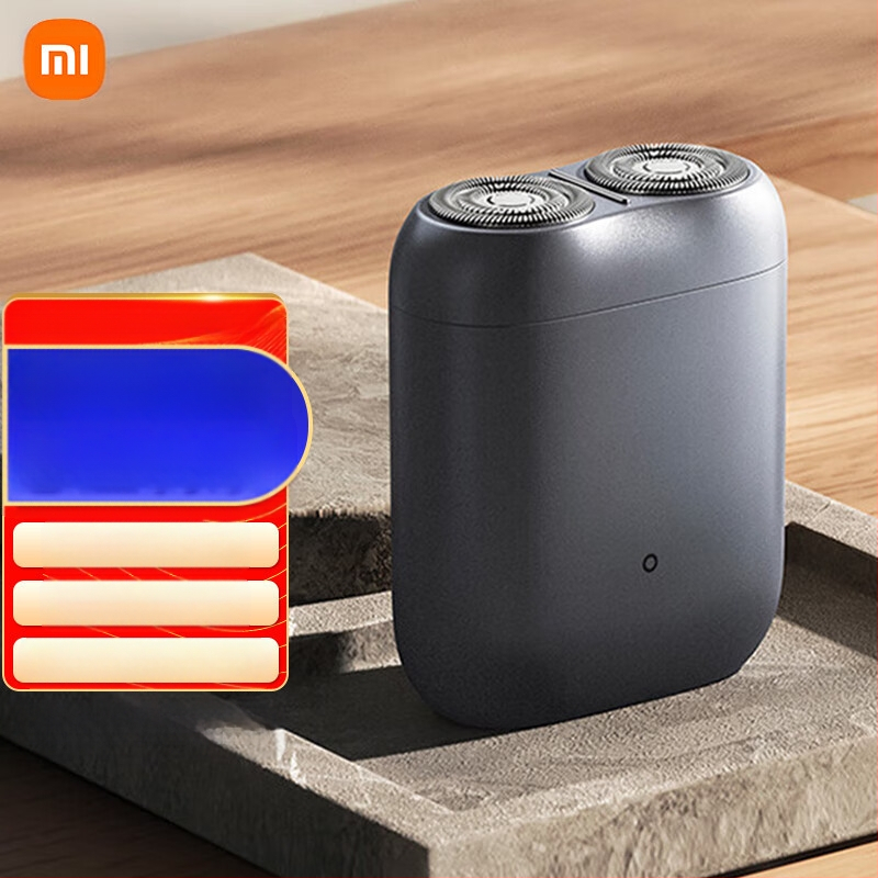 Mijia električni brijač s plutajućom glavom i rotirajućom glavom s dvije oštrice, ugrađena baterija 800–1000 mAh, bez četkica motor, 60+ minuta rada