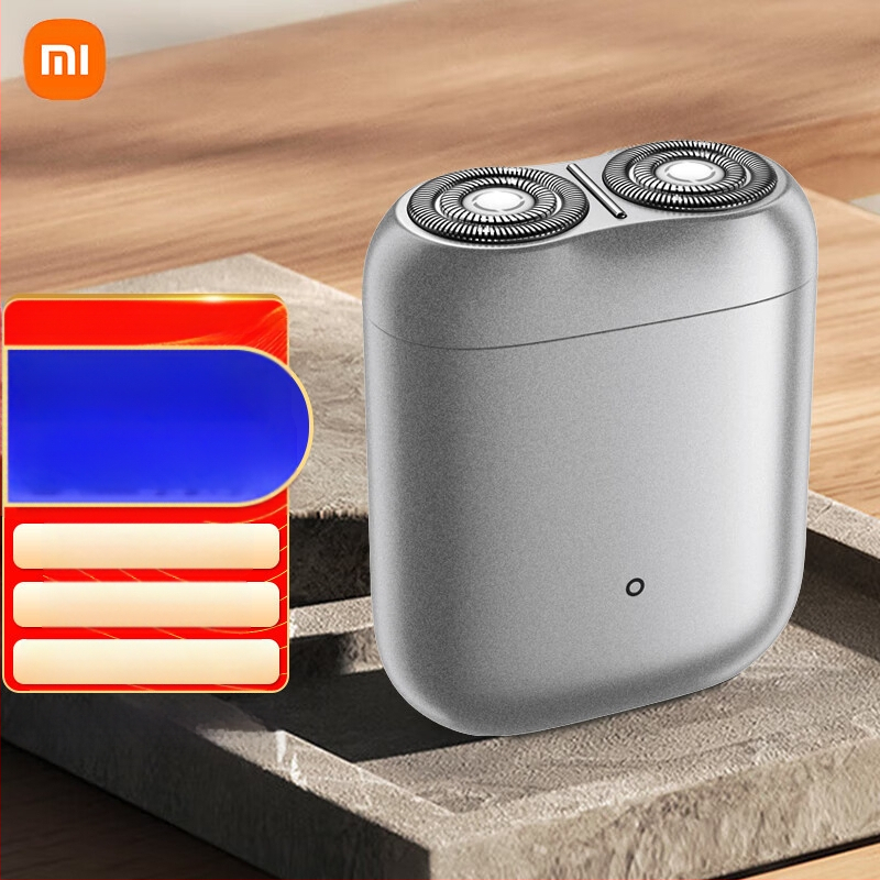 Mijia električni brijač s plutajućom glavom i rotirajućom glavom s dvije oštrice, ugrađena baterija 800–1000 mAh, bez četkica motor, 60+ minuta rada