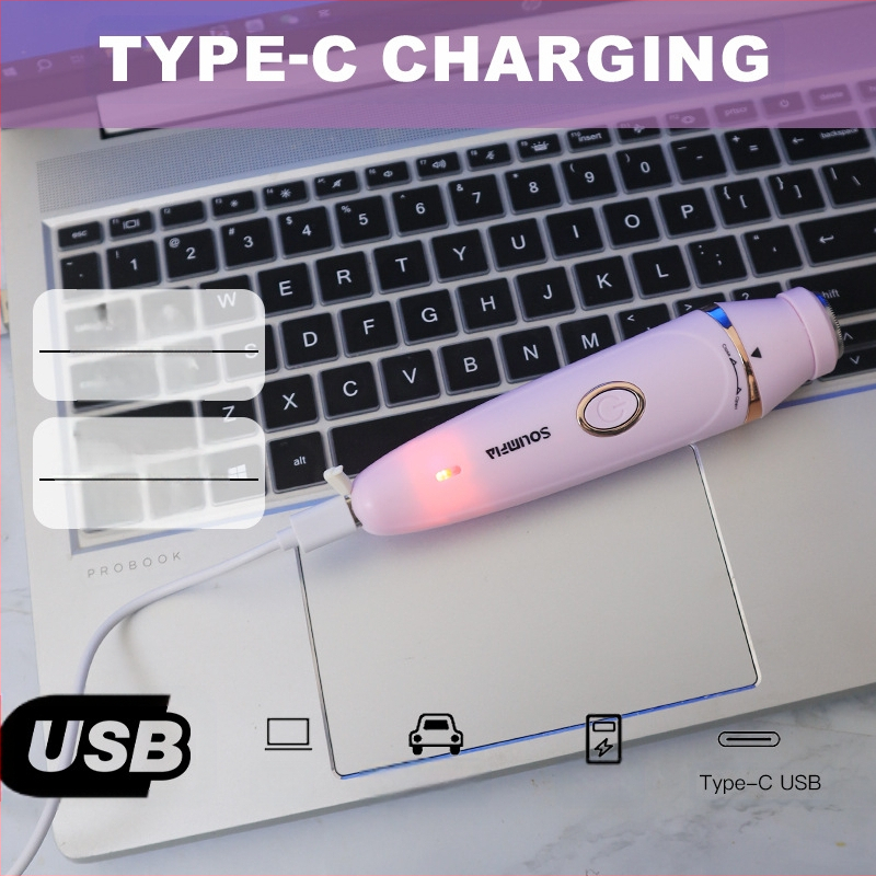 Επτα-σε-ένα γυναικεία συσκευή αποτρίχωσης, πολυλειτουργικό εργαλείο για ολόσωμο, αδιάβροχη, με USB τροφοδοσία, κεφαλή από ανοξείδωτο χάλυβα, μοτέρ με βουρτσισμένο σχεδιασμό, πλενόμενη/αποσυναρμολογήσιμη για καθάρισμα