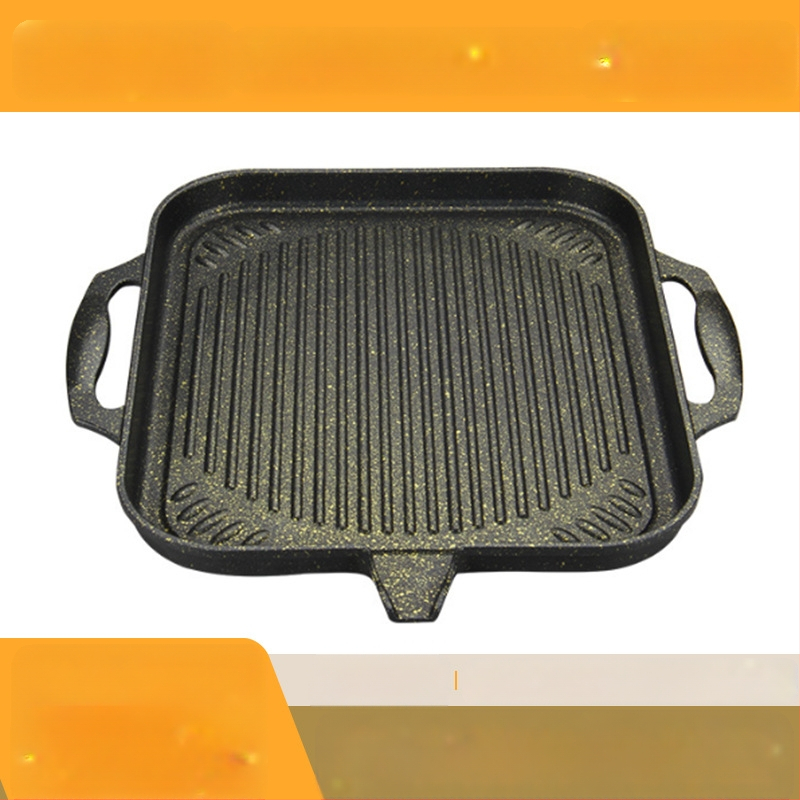 Barbekiu plokštė, nelimpanti, kvadratinė iš lydinio, nešiojama, lengvai valoma