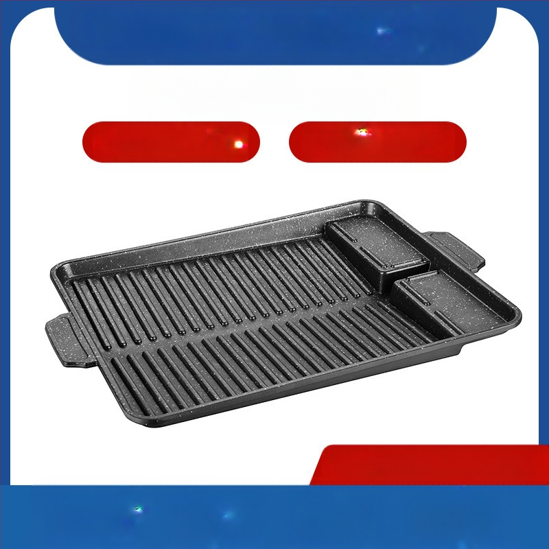 Barbekiu plokštė, nelimpanti, kvadratinė iš lydinio, nešiojama, lengvai valoma