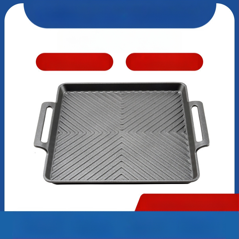 Barbekiu plokštė, nelimpanti, kvadratinė iš lydinio, nešiojama, lengvai valoma