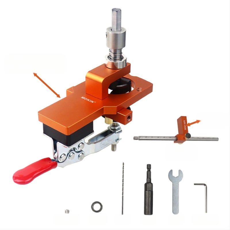 MOKIN Инструмент за позициониране на шарнири и пробиване на отвори за шкафове и гардероби, алуминиева сплав