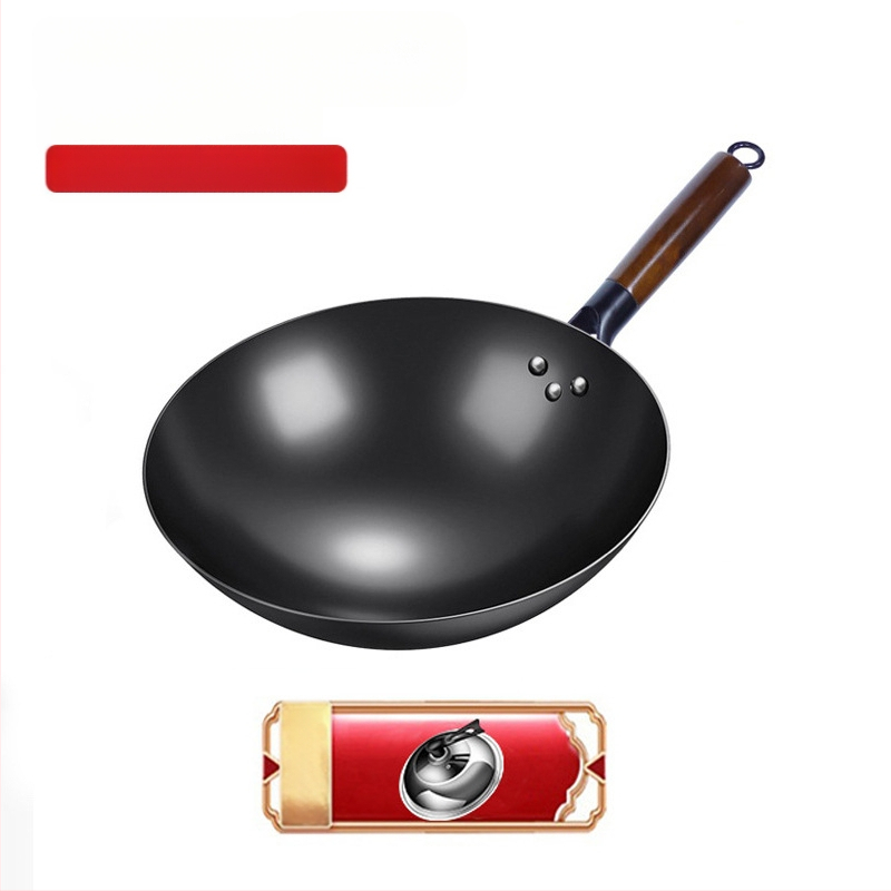Wok iš aukštos kokybės geležies, Kinų stilius, be dangos, gylis 10,5/10,8/11,1 cm, modelis FS-CS-011