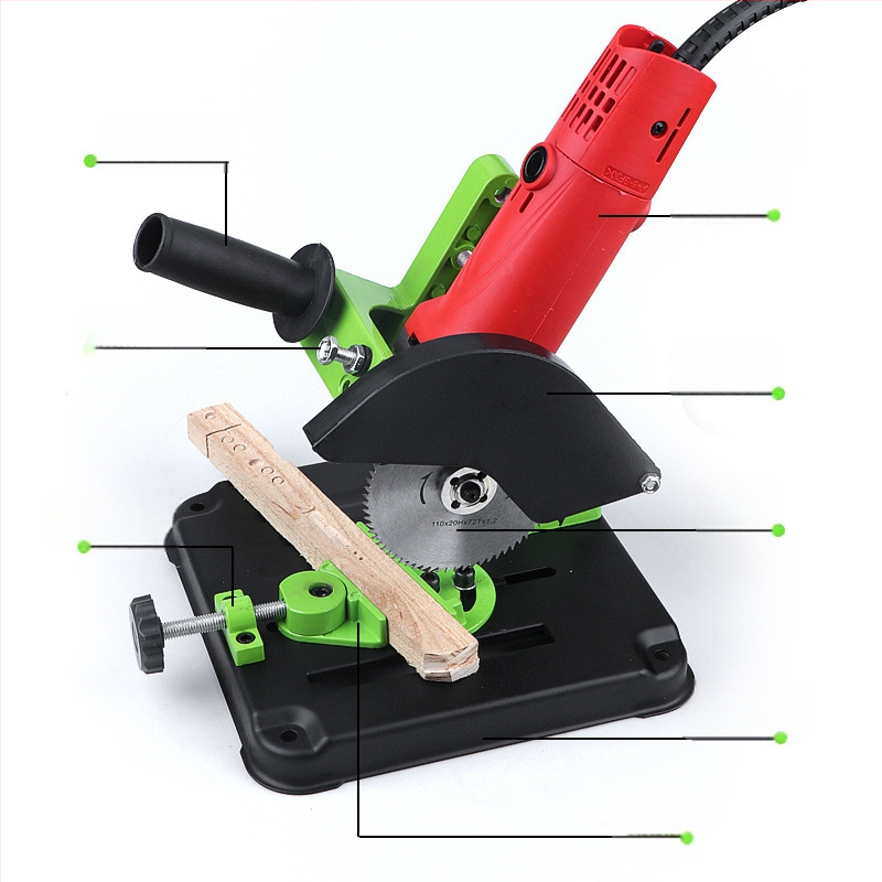 Mini Strong kampinis šlifuoklio laikiklis — daugiafunkcinis tvirtinimas staliniam pjūklui ir rankiniam šlifuokliui