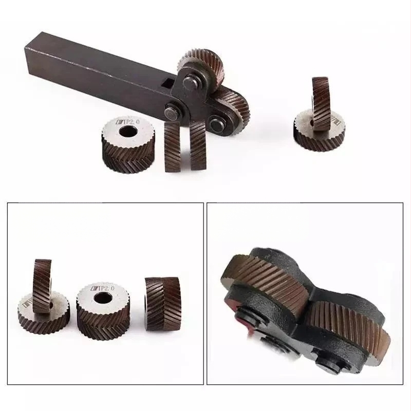 HUOTO Комплект за двойно колело гранулиране, 7 части, стъпка на винтовете 0.5/1/2 мм, инструмент за токарно колело