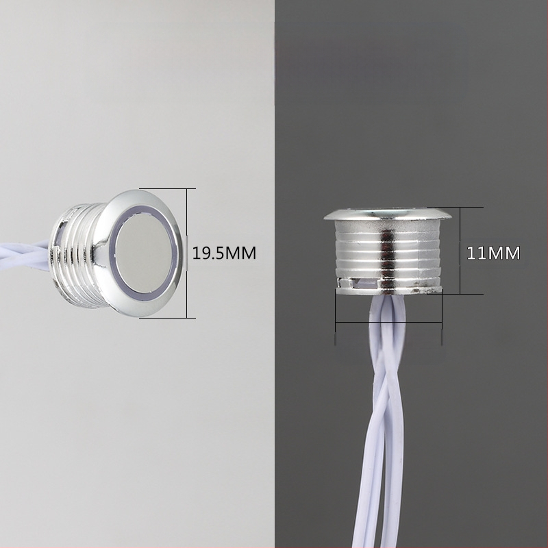 Spintos apšvietimo išmanusis jutiklinis jungiklis su išorine prisilietimo galvute ir šviesos reguliavimu (12–24 V DC, reguliuojamas atidėjimas)