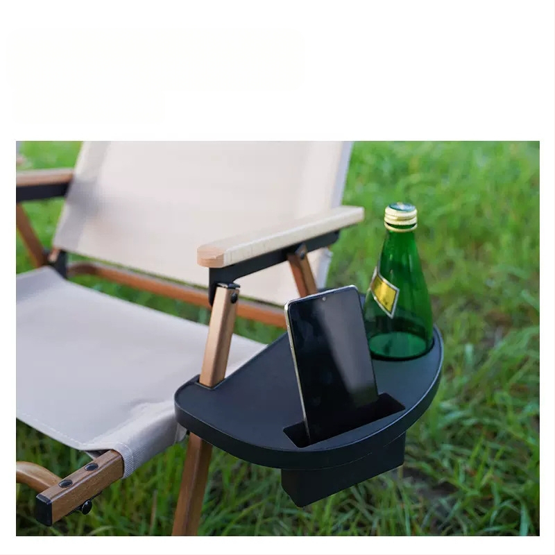 Aikete plastmasas kempinga krēsls no galdu un krēsliem ar sānu uzglabāšanas nodalījumu un glāzes turētāju