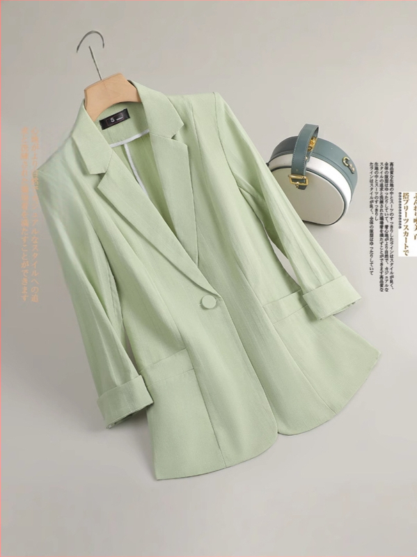 Női kosztümzakó, háromnegyedes ujj, kosztüm gallér, laza fazon, viszkóz anyag, 50–70% tartalom, Nyár 2025