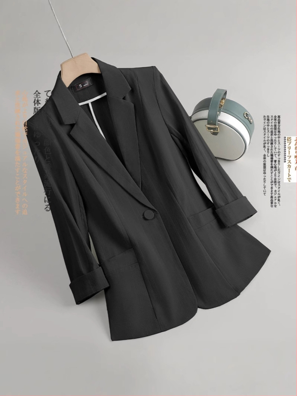 Női kosztümzakó, háromnegyedes ujj, kosztüm gallér, laza fazon, viszkóz anyag, 50–70% tartalom, Nyár 2025