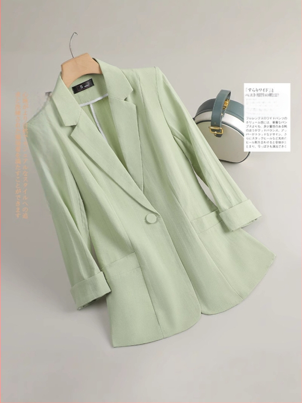 Női kosztümzakó, háromnegyedes ujj, kosztüm gallér, laza fazon, viszkóz anyag, 50–70% tartalom, Nyár 2025