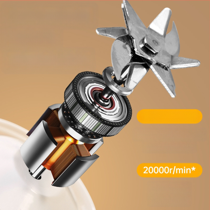 Nešiojamas sulčių puodelis 500 ml, įmontuota baterija, 35W, 18001–20000 rpm, 5+ peiliukai, LCD ekranas