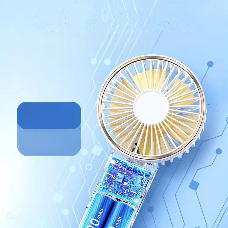 Rankinis USB ventiliatorius su sulankstomu kaklo dizainu – 7 mentės, įrengta baterija 2000–4000 mAh, 5V 3W, 6 greičiai