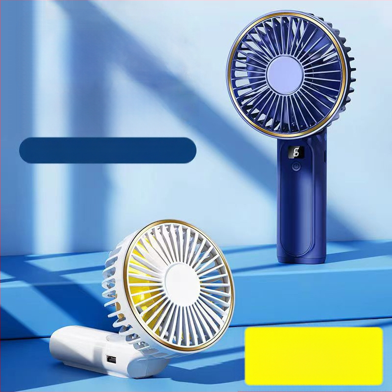 Rankinis USB ventiliatorius su sulankstomu kaklo dizainu – 7 mentės, įrengta baterija 2000–4000 mAh, 5V 3W, 6 greičiai