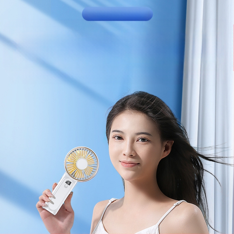 Rankinis USB ventiliatorius su sulankstomu kaklo dizainu – 7 mentės, įrengta baterija 2000–4000 mAh, 5V 3W, 6 greičiai