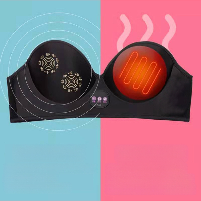 Youyueya Sutien cu masaj pentru bust, încărcare wireless, masaj electric cu fizioterapie infraroșu, temporizator și control prin cablu, USB/Baterie, 2022