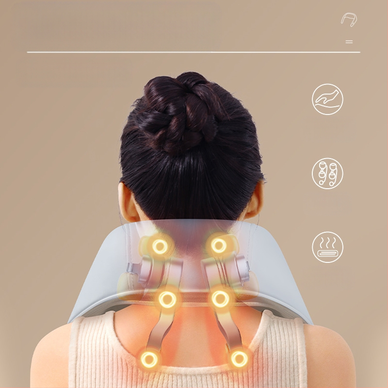 Bei Li – Șal de masaj pentru umeri și gât, cu 6 capete, terapie infraroșie, temporizator, model BL-JSS-317