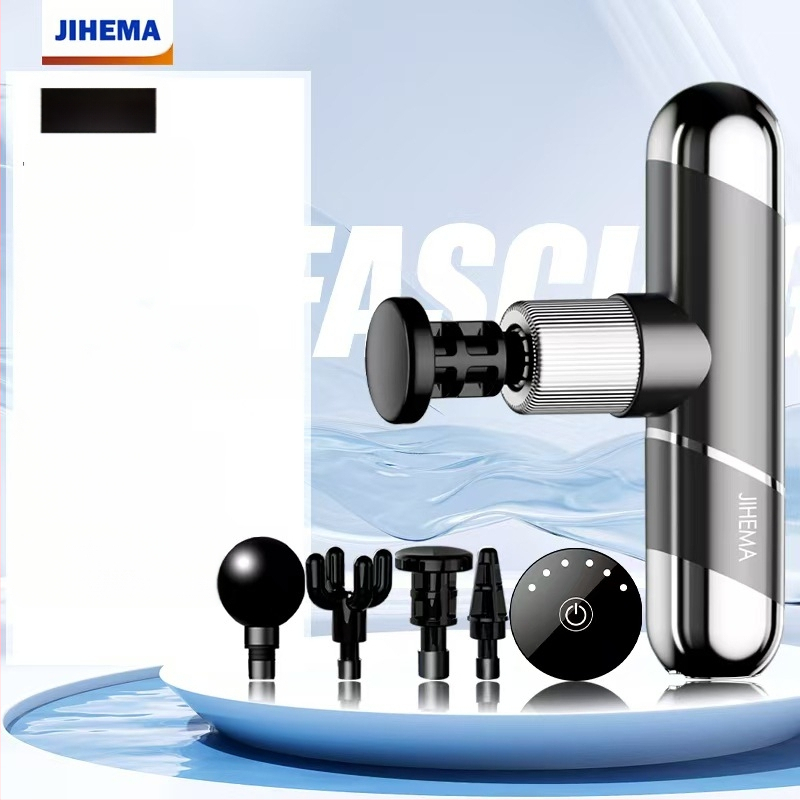 Masaj cu percuție compact, motor cu peri, 4 capete, 5+ viteze, baterie încorporată 2000-4000 mAh (1-3 ore)