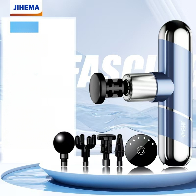 Masaj cu percuție compact, motor cu peri, 4 capete, 5+ viteze, baterie încorporată 2000-4000 mAh (1-3 ore)