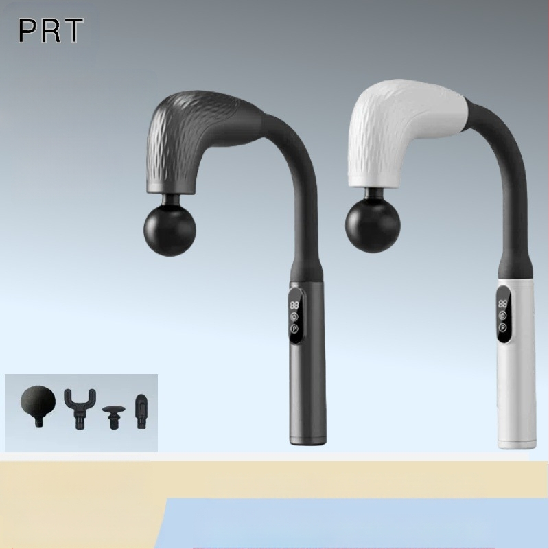 Kézi fascia masszírozó 4 fejjel, kefés motor, 5+ fokozat, beépített 1200–2000 mAh akkumulátor, alacsony zaj 36–45 dB