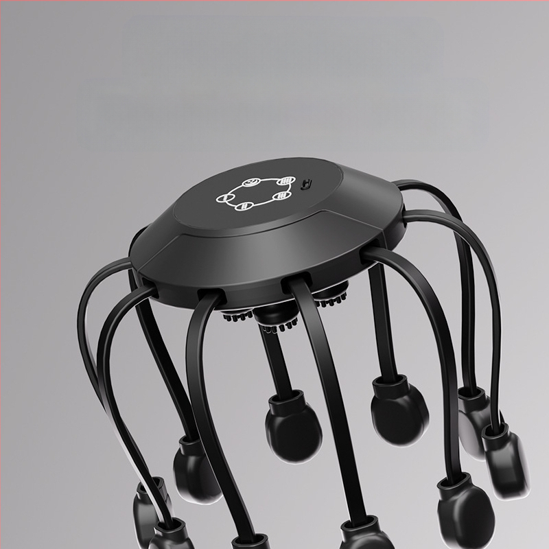 Masaj de cap cu Bluetooth, design octopus, reîncărcabil, vibrație în 4 trepte, model 2987