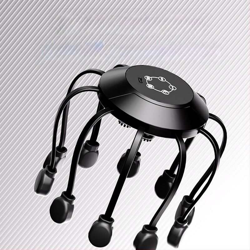 Masaj de cap cu Bluetooth, design octopus, reîncărcabil, vibrație în 4 trepte, model 2987