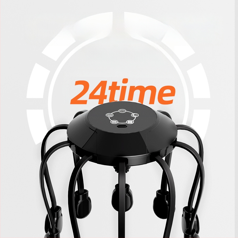 Masaj de cap cu Bluetooth, design octopus, reîncărcabil, vibrație în 4 trepte, model 2987