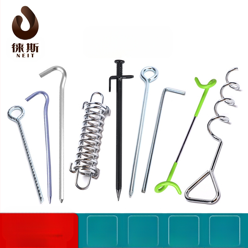 Leis komplekts ārējai nojumei — zemes naglas, pavasari, pakarināšanas gredzeni (Materiāls: pielāgots; Svars: pielāgots)