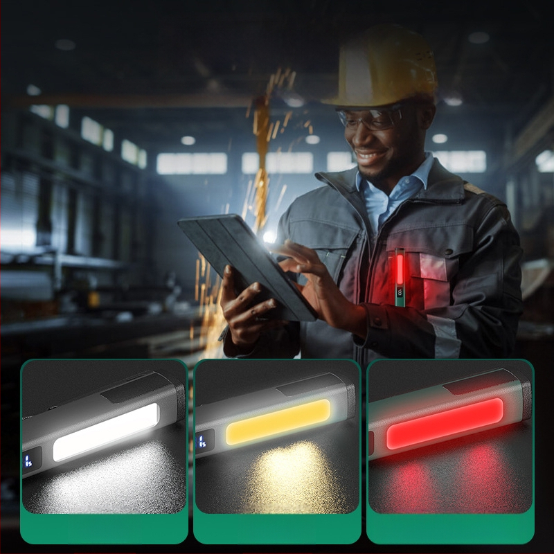 LED pieštuko šviestuvė su USB-C įkrovimu, techninės priežiūros darbo šviesa lauke, 3W, 120lm, 400mAh, ABS korpusas