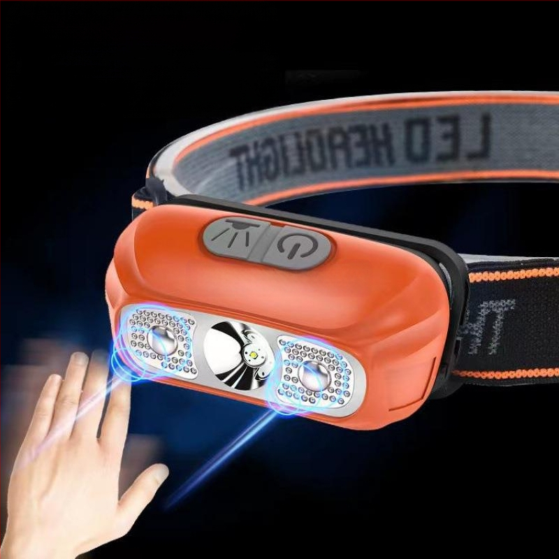 LED челна лампа за глава, 5W, ABS корпус, 800 mAh батерия, презареждаща, ръчно задвижване, обхват до 500 m