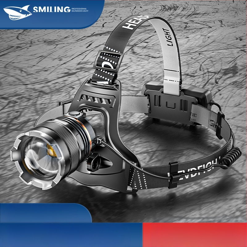 Smiling Shark LED челна лампа, алуминиева сплав, 4400mAh презареждаема батерия, обхват 100–200 м, LED светлинен източник