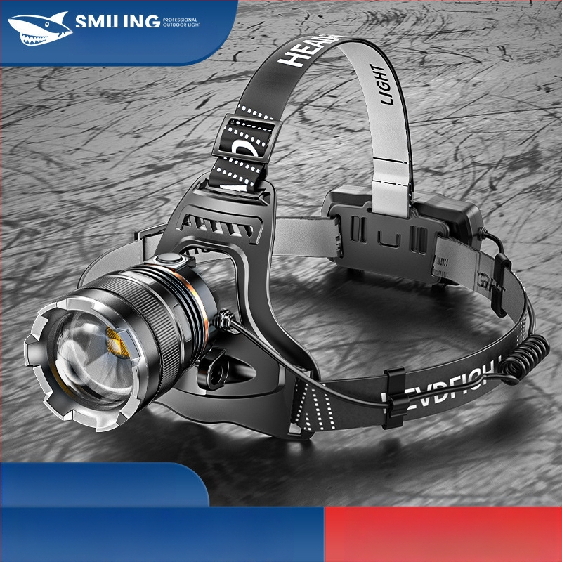 Smiling Shark LED челна лампа, алуминиева сплав, 4400mAh презареждаема батерия, обхват 100–200 м, LED светлинен източник