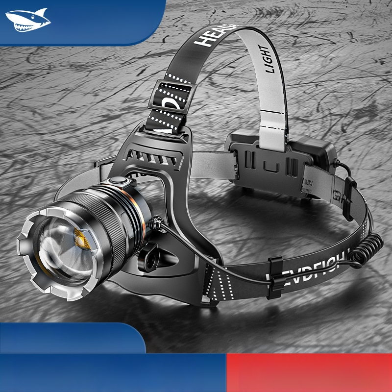 Smiling Shark LED челна лампа, алуминиева сплав, 4400mAh презареждаема батерия, обхват 100–200 м, LED светлинен източник
