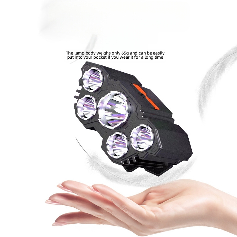 5 LED galinė žibintuvėlis, įkraunamas, 10W, atsparus vandeniui, diapazonas 100–200 m