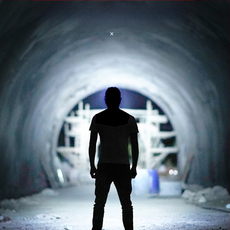 Galvos žibintas su COB LED, USB įkrovimas, 30 W, 1200 mAh, spindulys 200–500 m, kempingui ir lauko veiklai