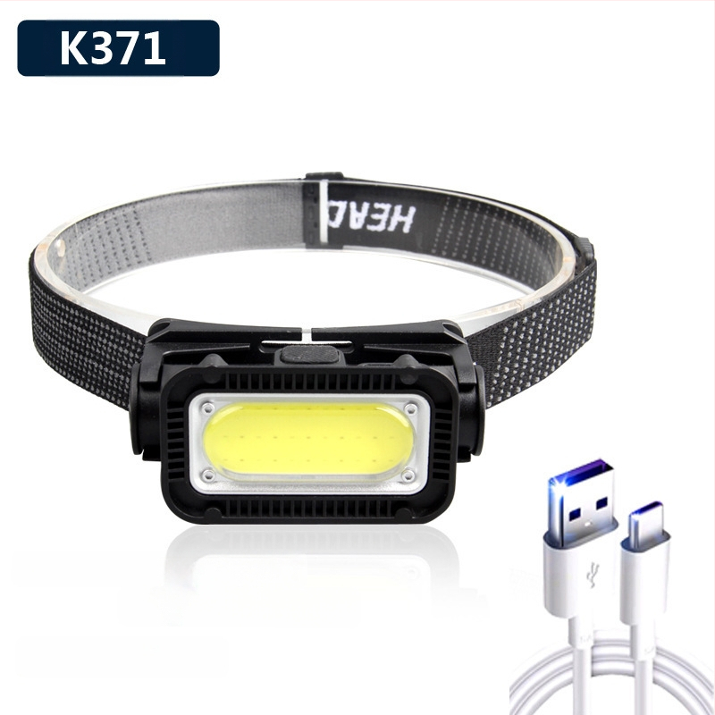 Galvos žibintas su COB LED, USB įkrovimas, 30 W, 1200 mAh, spindulys 200–500 m, kempingui ir lauko veiklai