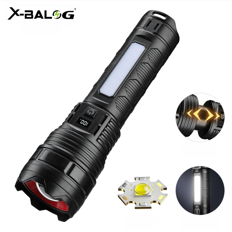 Bolon LED фенер USB-C зареждане, 2400mAh батерия, ръчно задвижване, въртящ се на 360°