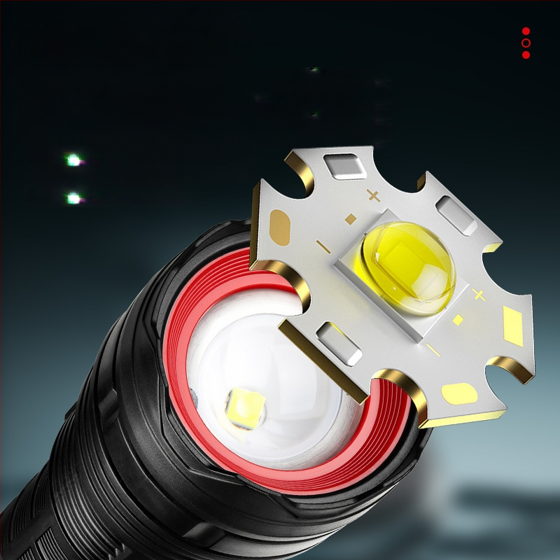 Bolon LED фенер USB-C зареждане, 2400mAh батерия, ръчно задвижване, въртящ се на 360°