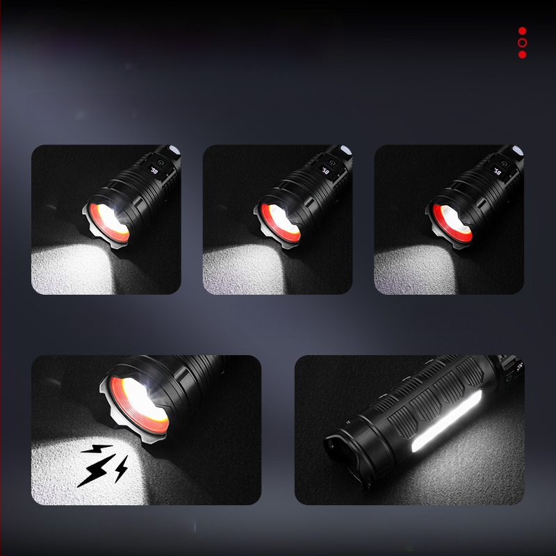 Bolon LED фенер USB-C зареждане, 2400mAh батерия, ръчно задвижване, въртящ се на 360°