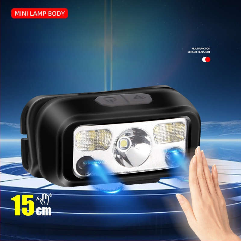 Įkraunama LED galvos žibintas lauko naudojimui su gestų jutikliu, 15 m spindulys, 4,5 h veikimo laikas, modelis YD-2326